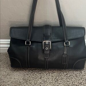 Coach Black Leather Shoulder Bag